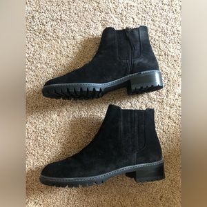 Stuart Weitzman Elemental Nero Velour Boots Size 6